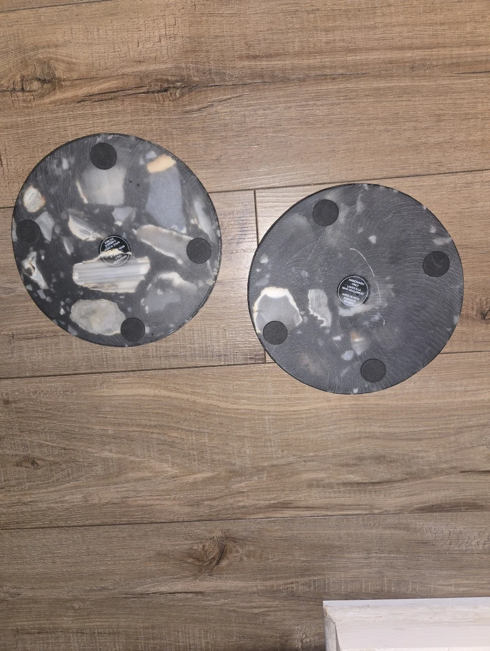 Stone Agate Trivet Set – Round Natural Slice Design – Modern Boho Decor – New